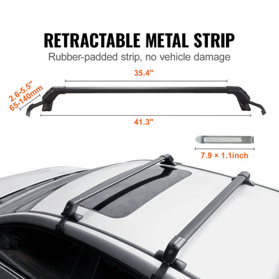 Barres de Toit Transversales Réglables Aluminium Universelles