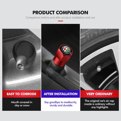 Bouchons de Valve Alfa Romeo Giulia Giulietta Mito Stelvio