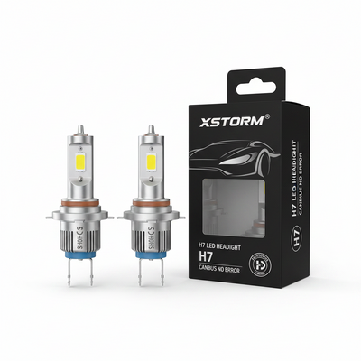Ampoules LED H7 H4 H11 Canbus 6000K, kit 2 pièces, fond blanc studio
