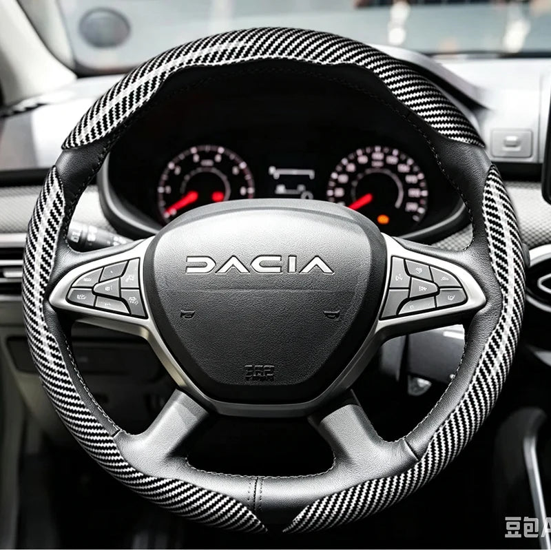 Surcouches de Volant à Clips Aspect Carbone Dacia Sandero Stepway Duster Jogger Bigster Spring Logan