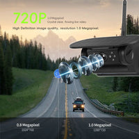 Caméra de Recul Sans Fil à Charge Solaire Podofo 720P WiFi avec Vision Nocturne IP67 Magnétique pour Camping-Car, Voiture et Pick-up