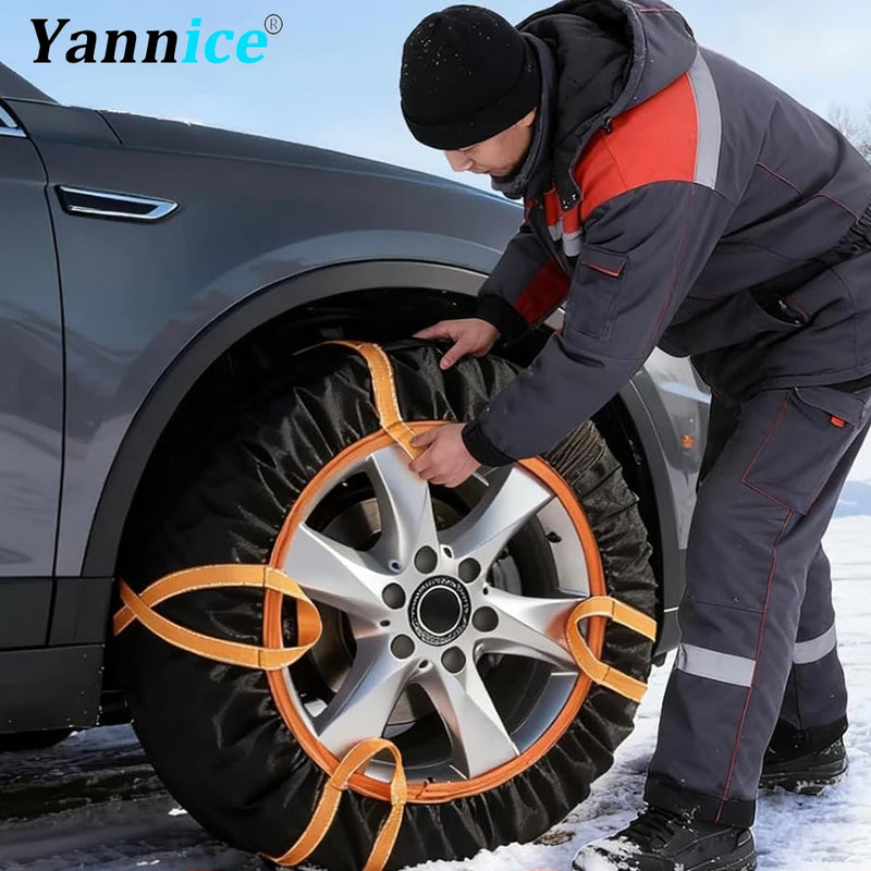 Chaussettes à Neige Voiture Antidérapantes Bandes Réfléchissantes et Boucles de Traction