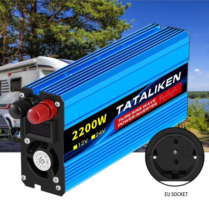 Convertisseur 12V 220V Voiture Pur Sinus 1000 à 6000 W Onduleur 12 V 24 V