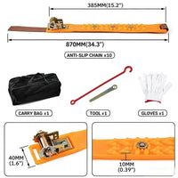 Chaînes à neige voiture 10 pièces dimensions sangle 870 mm et contenu du kit
