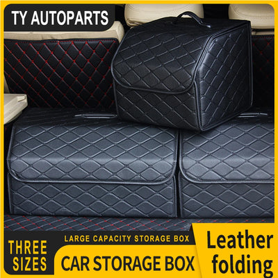 Boîte de Rangement de Coffre Voiture Cuir Pliable