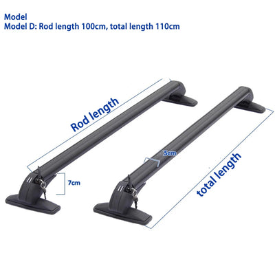 Barres de Toit Aluminium Noir Verrouillables 82 à 105 cm