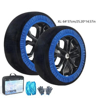 Chaussettes à Neige Voiture Textile Bleues Paire Tailles XS à XXL