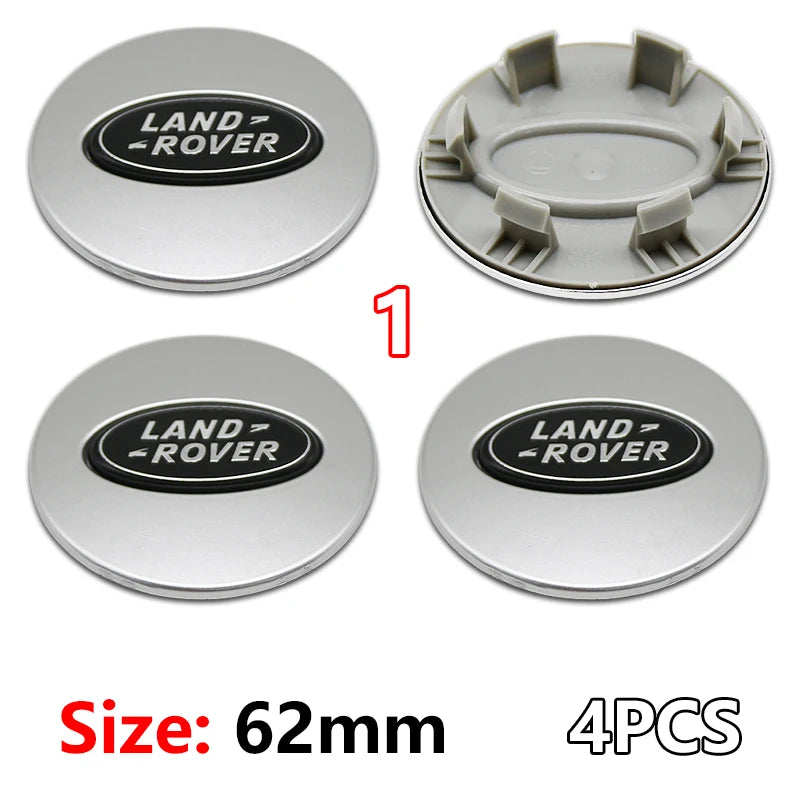 Cache-Moyeux Land Rover 62 mm Lot de 4 Emblèmes de Jante 3D ABS Chromé pour Evoque Defender Discovery 4 Range Rover Sport