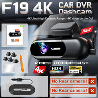 4K Front and Rear Wi-Fi Dashcam with Parking Mode