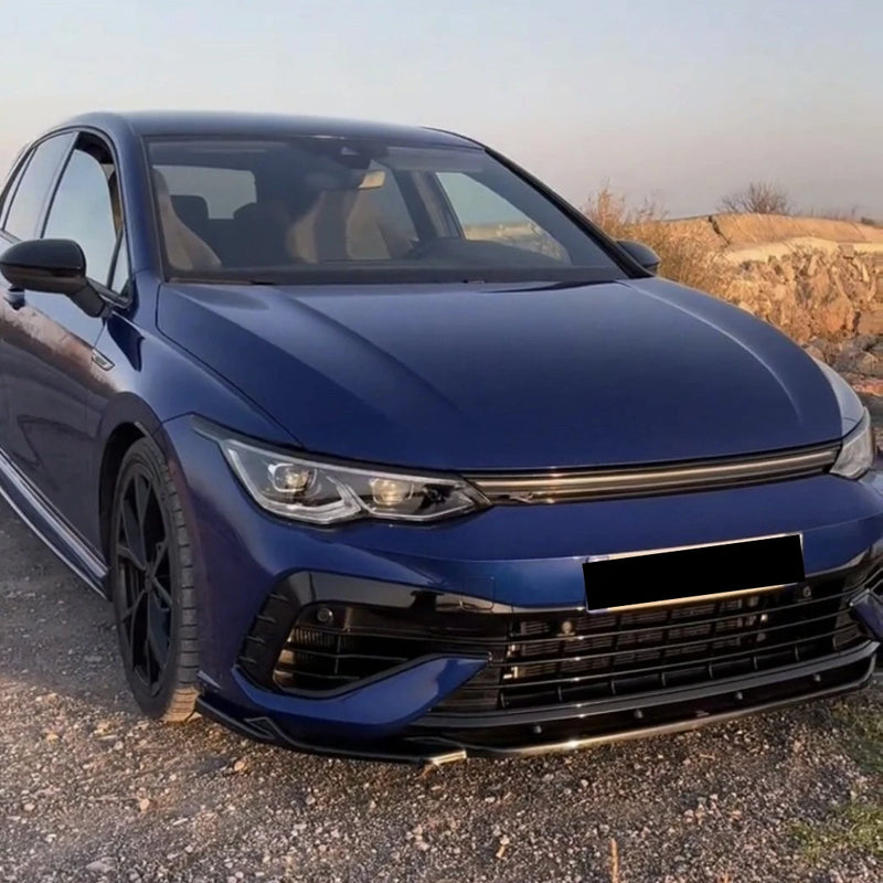 Lame Avant 3 Pièces Volkswagen Golf 8 R 2020-2025 Noir Brillant