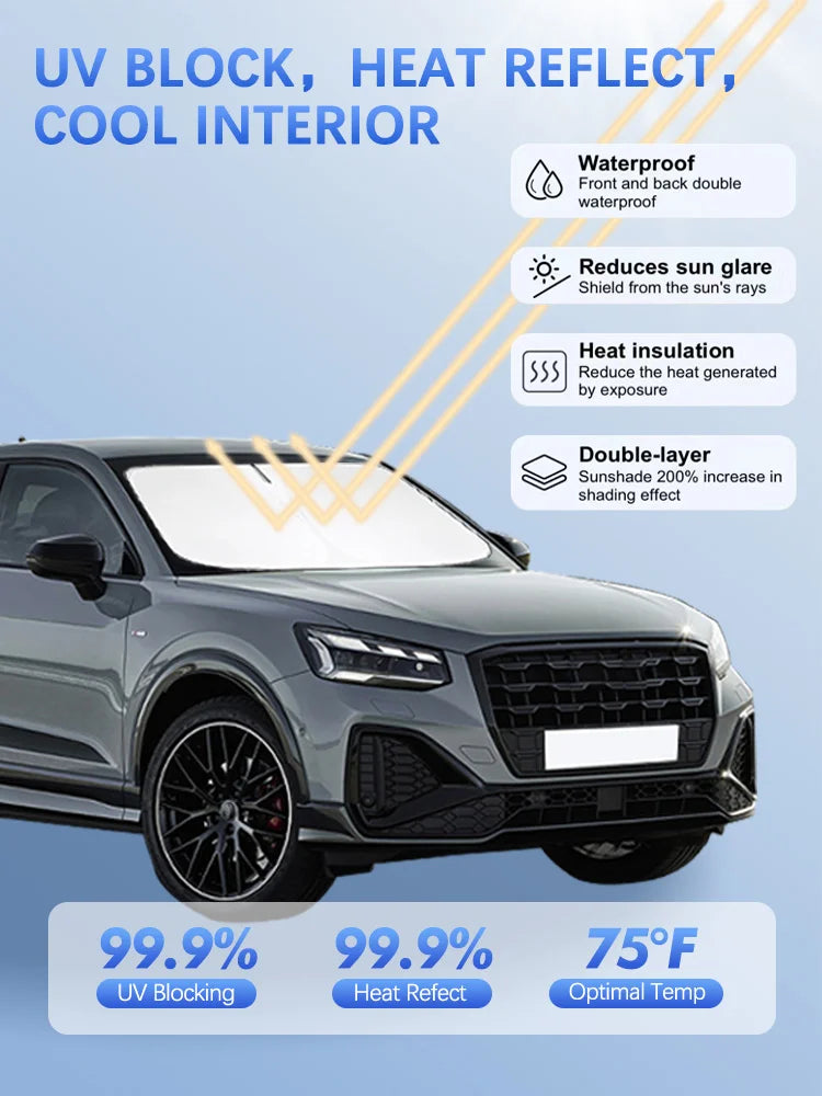 Pare-Soleil Pare-Brise Audi Q2 2018-2024 A1 A3 S3 Pliable Anti-UV Protection Chaleur