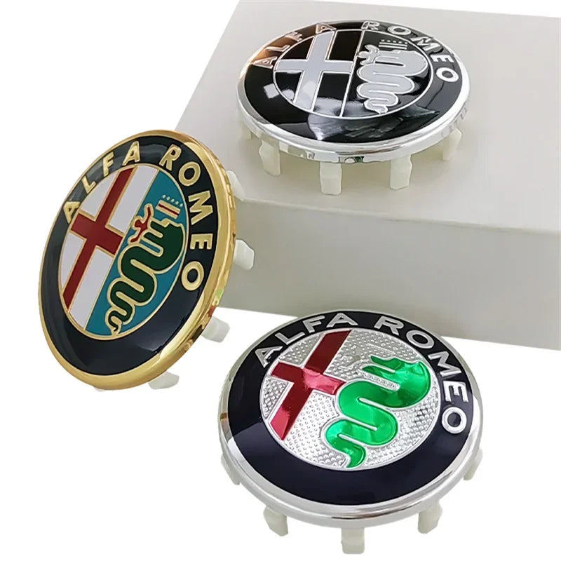 Cache-Moyeux Alfa Romeo 58 mm Lot de 4 Centres de Roue Logo pour Giulietta MiTo Giulia 159 147 156 166 Stelvio Brera