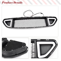 Calandre Ford Mustang 2015-2017 Nid d'Abeille Noir Mat Éclairage LED Style Course