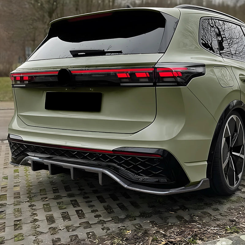 Diffuseur de Pare-Chocs Arrière Volkswagen Tiguan MK3 R-Line 2024-2025 Noir Brillant ou Aspect Carbone
