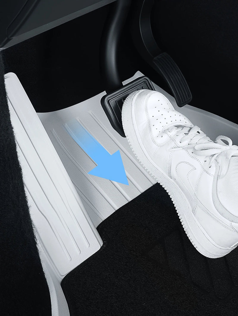 Tapis de Sol Tesla Model Y Juniper 2025-2026 TPE Blanc Moquette Noire
