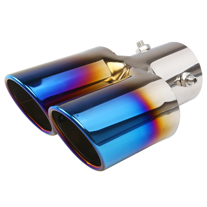 Embout d'Échappement Double Sortie Universel Inox 304 Entrée 63 mm