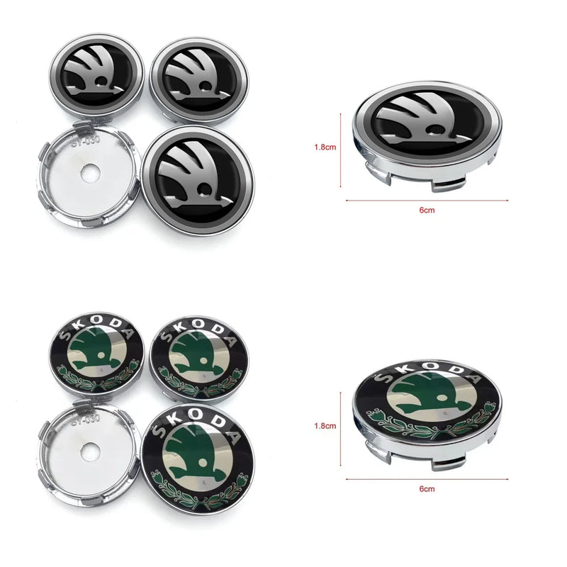 Cache-Moyeux Skoda Octavia Fabia Superb 56mm 60mm Anti-Poussière — vue d'ensemble