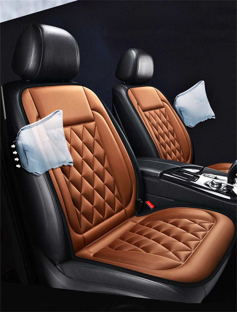 Coussin Chauffant Voiture 12V Lot de 2 Simili Cuir Matelassé