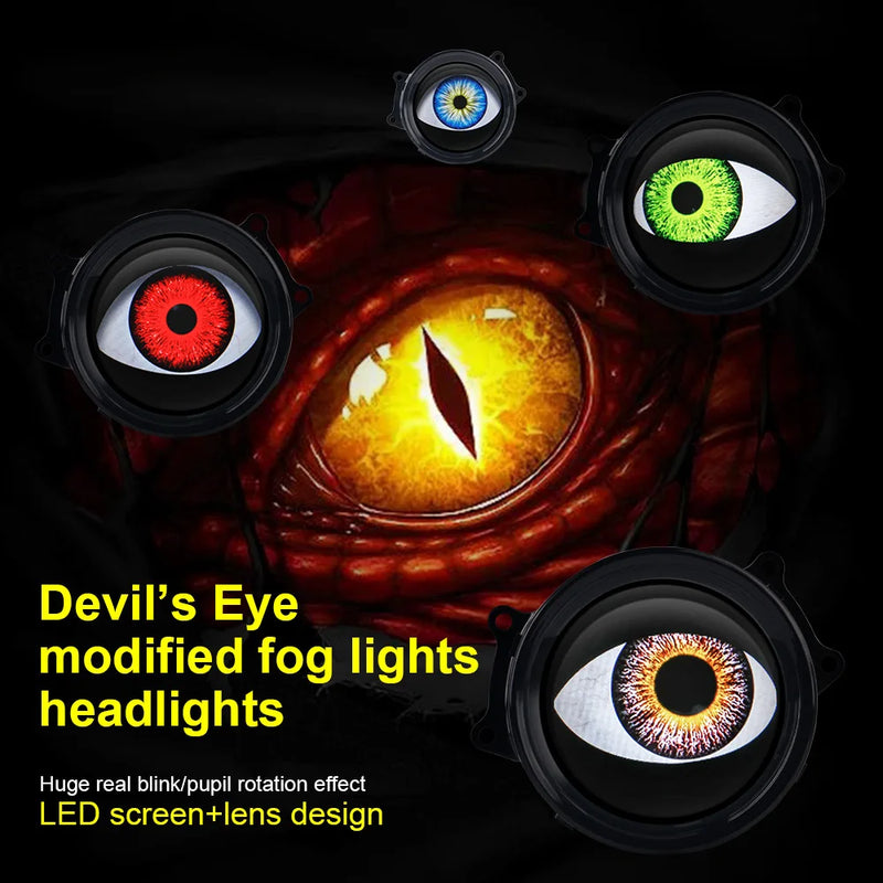 Phares LED Yeux de Diable 3 Pouces 33 Modes Télécommande