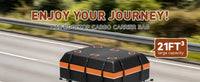 Sac de Toit Voiture 595 L Étanche 21 Pieds Cubes avec 6 Sangles et Fond Antidérapant