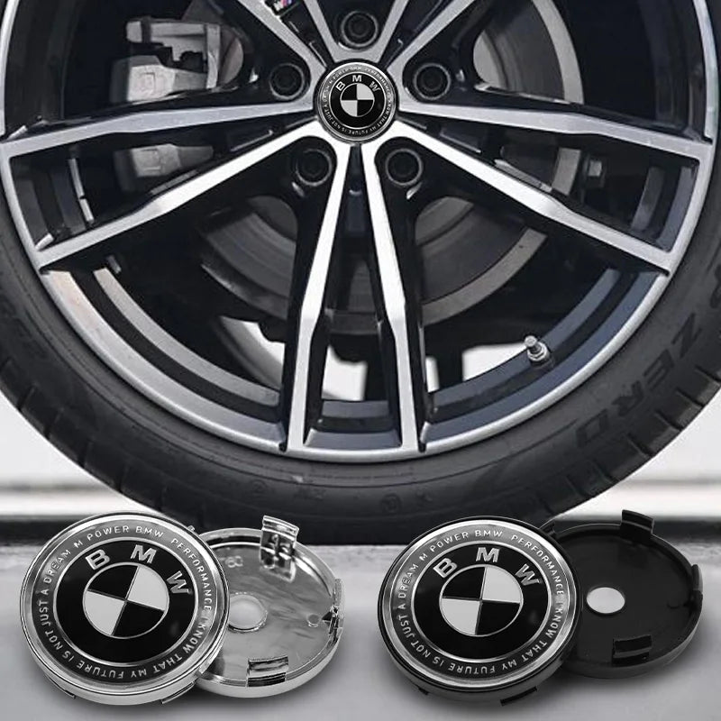 Cache-Moyeux BMW E90 F30 F10 X1 X5 56mm 60mm — gros plan