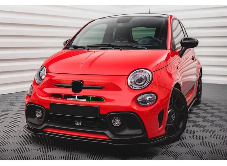 Calandre Centrale Fiat 500 Abarth 595 2016+ Fibre de Carbone Tricolore Noir ou Rouge