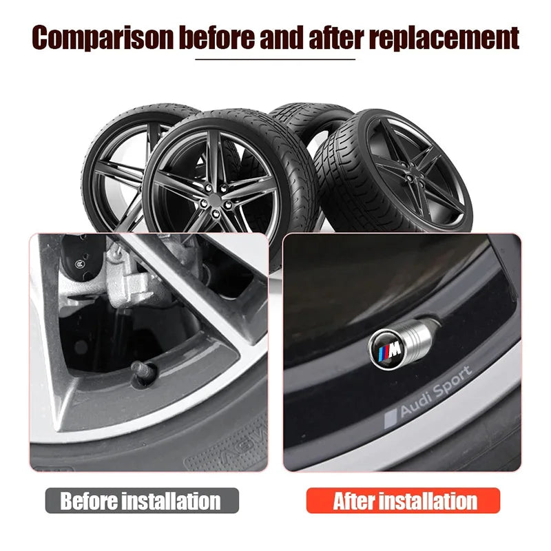 Bouchons de Valve BMW M Sport E46 E90 F30 G20 — détail de finition