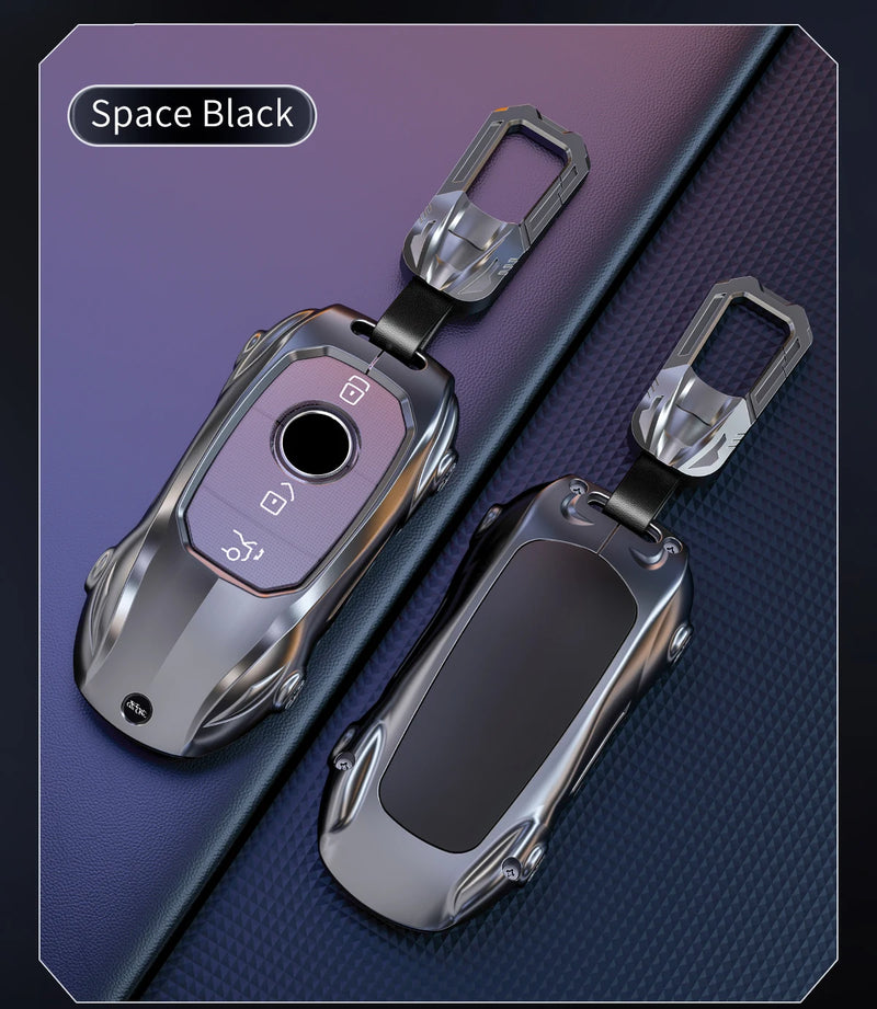 Coque de Protection Clé Mercedes Classe A B C E S W204 W205 W210 W212 W213 W176 W463 GLC GLB GLE AMG Alliage de Zinc Style Supercar