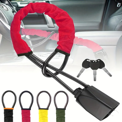 Antivol de Volant Voiture Câble Acier 3 Clés