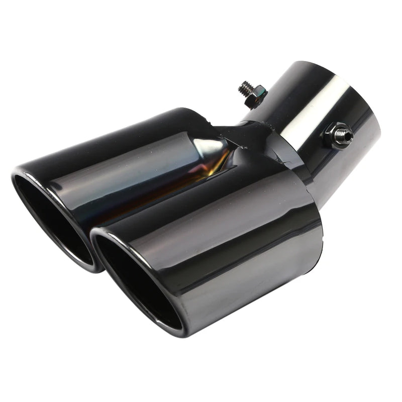 Embout d'Échappement Double Sortie Universel Inox 304 Entrée 63 mm