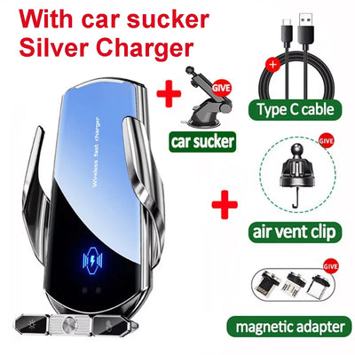 Support Téléphone Chargeur Sans Fil Automatique Ventouse Universel