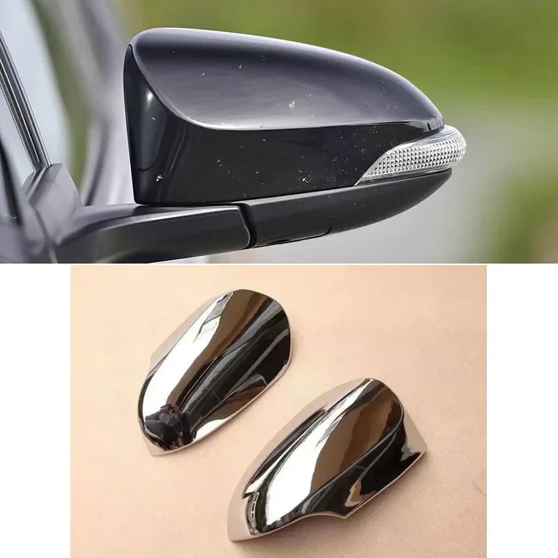 Coque de Rétroviseur Toyota C-HR 2016-2023 Aspect Carbone ou Chromée, Coques de Recouvrement ABS, Deux Formes de Boîtier