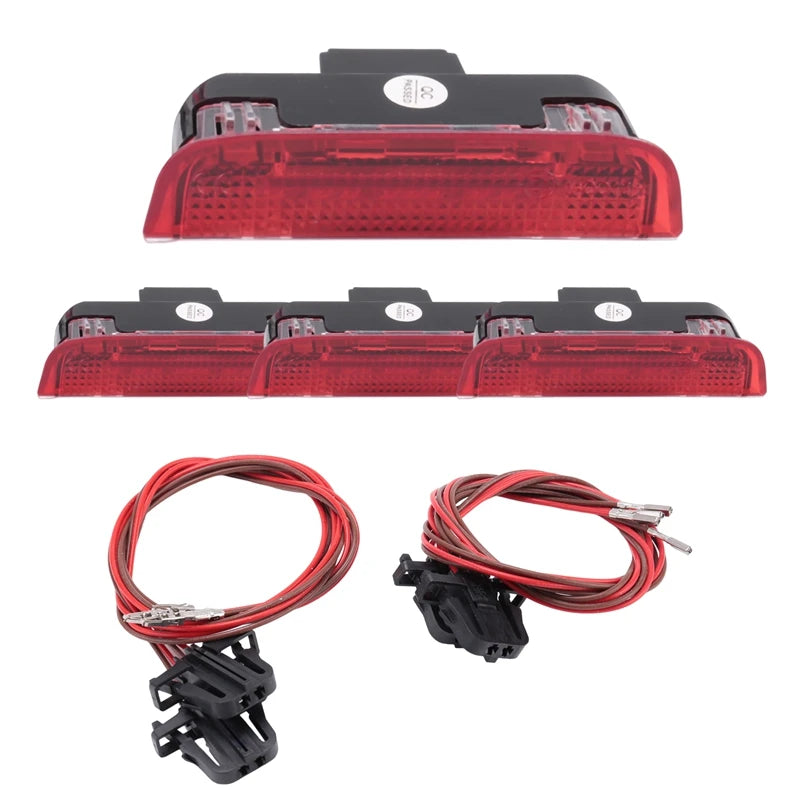 Lumières de Porte LED Volkswagen Golf 5 et 6, Passat B6 et B7, CC, Jetta, Lot de 4 avec Faisceaux de Câblage