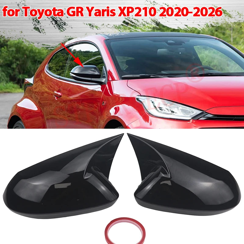 Coques de Rétroviseur Style Cornes Noir Brillant Toyota GR Yaris XP210 2020-2026