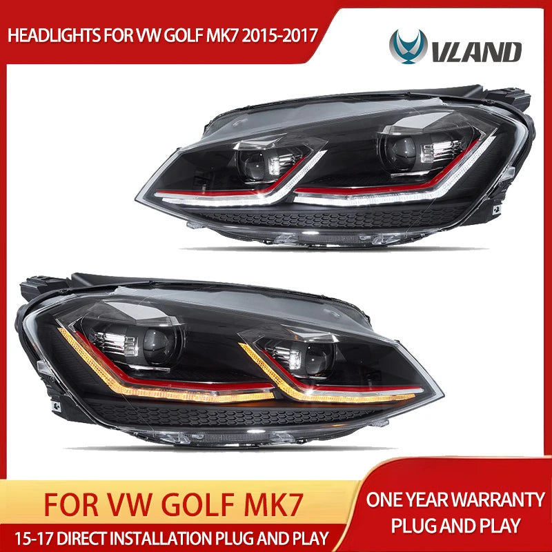 Phares LED Volkswagen Golf 7 2015-2017 Vland DRL
