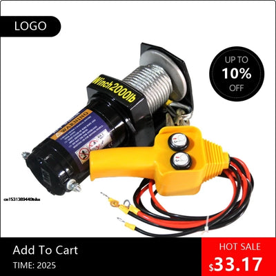 Treuil Électrique 3000 lbs Câble 8 m 12V 24V