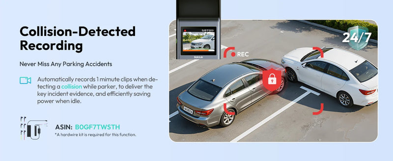 Dashcam Botslab Plus 4K HDR Avant et Arrière avec GPS, Wi-Fi 5 GHz et Capteur SONY STARVIS 2 Vision Nocturne