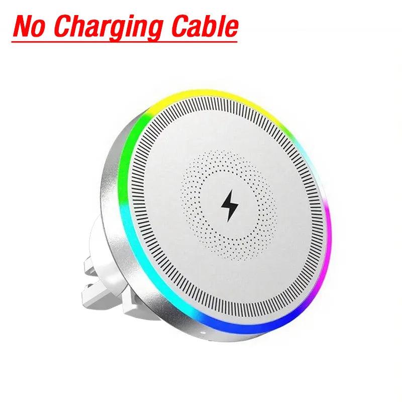 Support Téléphone Voiture Magnétique Anneau RGB Charge Rapide
