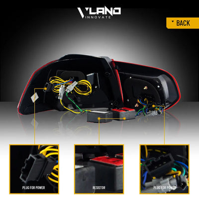 Feux Arrière LED VW Golf 6 MK6 2010-2014 Séquentiels Paire