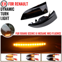 Clignotants LED de Miroir Latéral Dynamiques Renault Megane III Scenic III Fluence Latitude Laguna III Séquentiels
