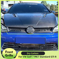 Calandre Avant en Carbone Sec Volkswagen Golf 7 MK7 GTI et Golf R 2014-2017 Noir Brillant