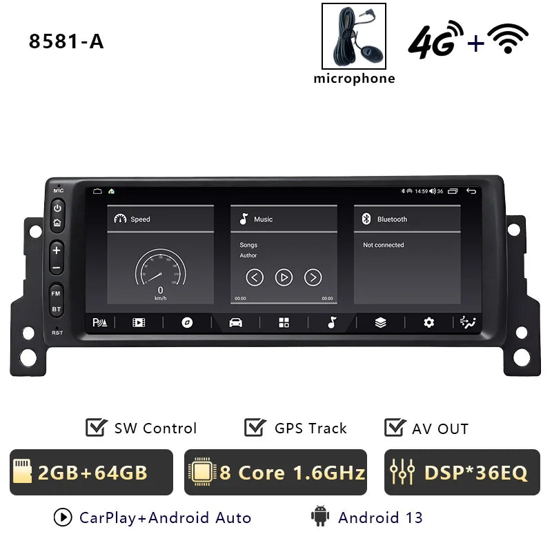 Autoradio CarPlay Sans Fil MINI Cooper S R50 R52 R53 — détail du support