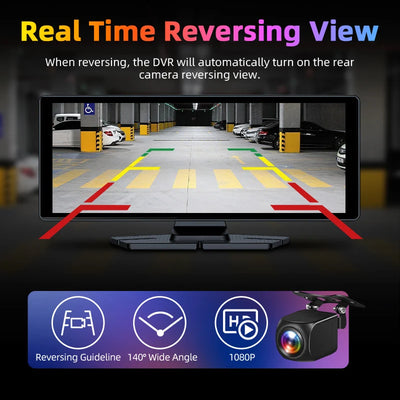 Dashcam 4K CarPlay Écran Rotatif 10,26 Pouces