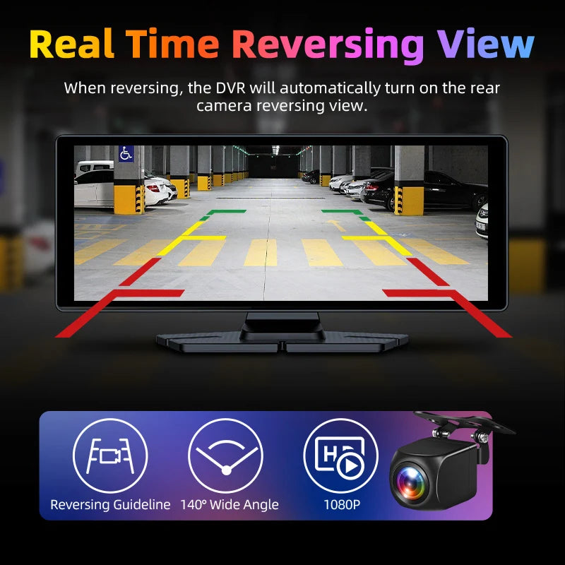 Dashcam 4K CarPlay Écran Rotatif 10,26 Pouces