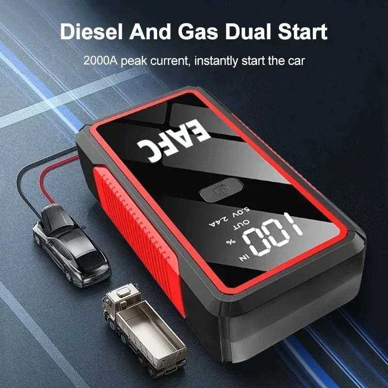 Booster de Batterie Voiture EAFC 600A 2000A Démarreur Portable 12V
