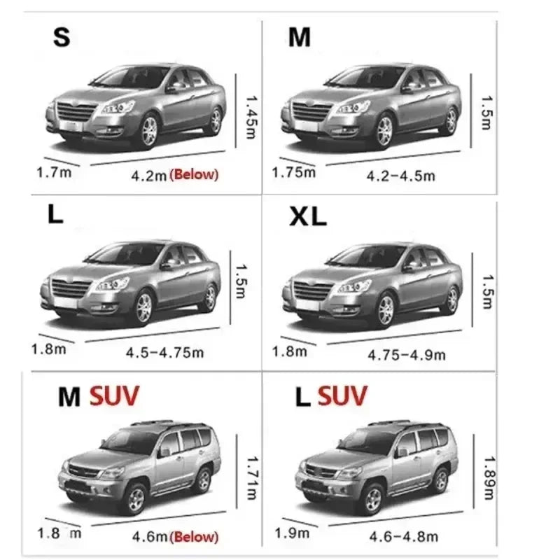 Bâche Voiture Intégrale Imperméable Anti-UV 4 Tailles S à XL