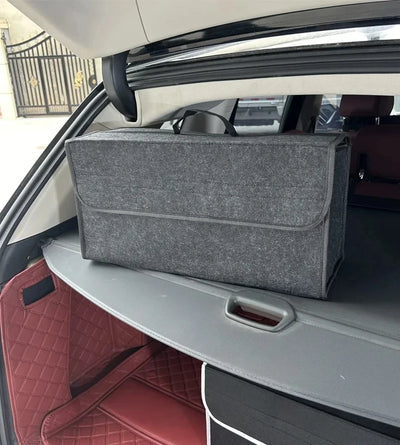 Sac de Rangement pour Voiture en Feutre Gris