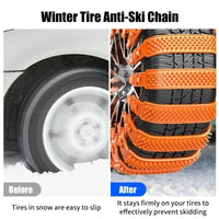 Schneeketten fürs Auto, breite Gurte, schwarz-orange