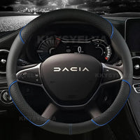 Couvre Volant Dacia Sandero, Logan, Duster, Jogger, Lodgy, Dokker et Spring 2017-2024, Simili Cuir Microfibre 38 cm