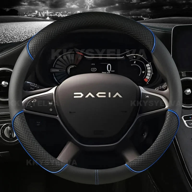 Couvre Volant Dacia Sandero, Logan, Duster, Jogger, Lodgy, Dokker et Spring 2017-2024, Simili Cuir Microfibre 38 cm